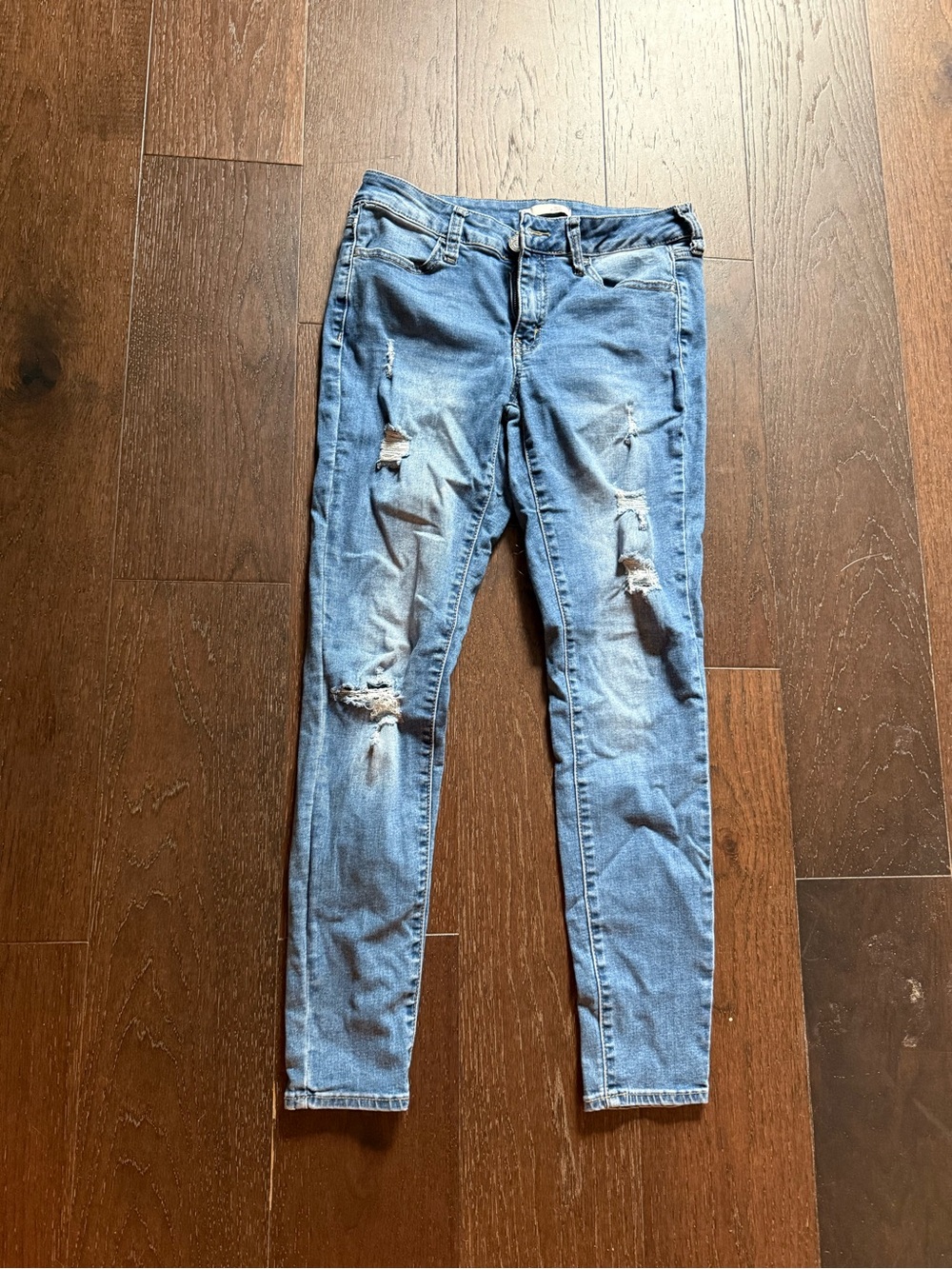SO Light Blue Distressed Women's Skinny Jeans
